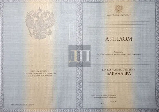 Диплом бакалавра с 2012 по 2013 годы