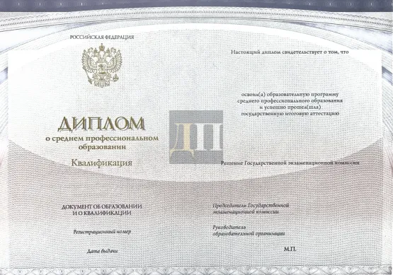 Диплом колледжа с 2014 по 2022 годы