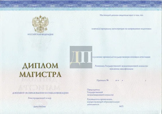 Диплом магистра СпецБланк c 2014 по 2022 годы