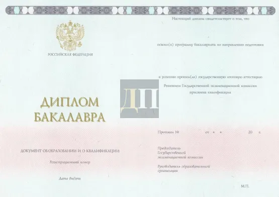 Диплом о высшем образовании с 2014 по 2022 годы