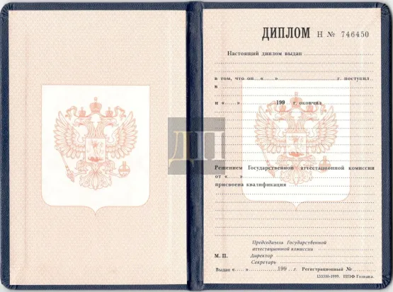 Диплом ПТУ с 1999 по 2006 годы